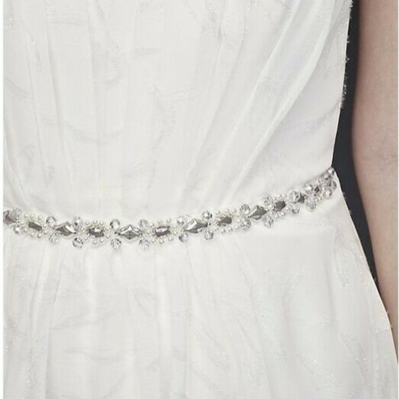 David's Bridal ivory sweetheart chiffon dress - Picture 3 of 9